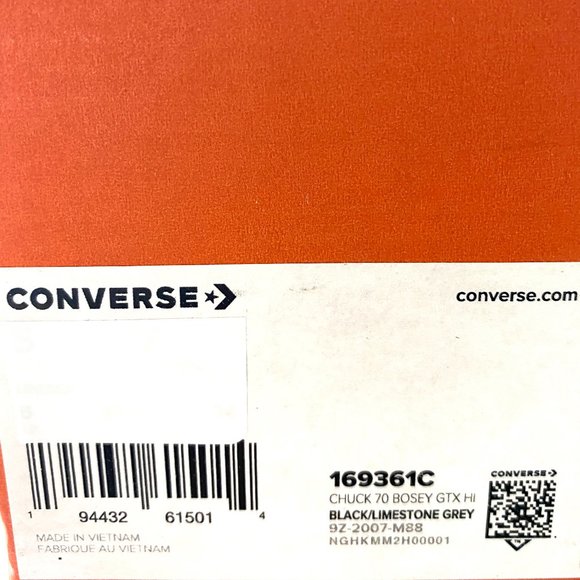 Converse CHUCK 70 BOSEY GTX Sneakers Women's High Black Canvas Limestone 169361C - Picture 8 of 8